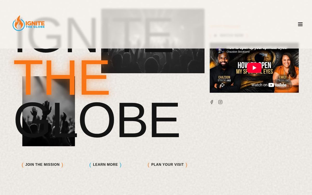 Ignite The Globe website built by ARKTEKT