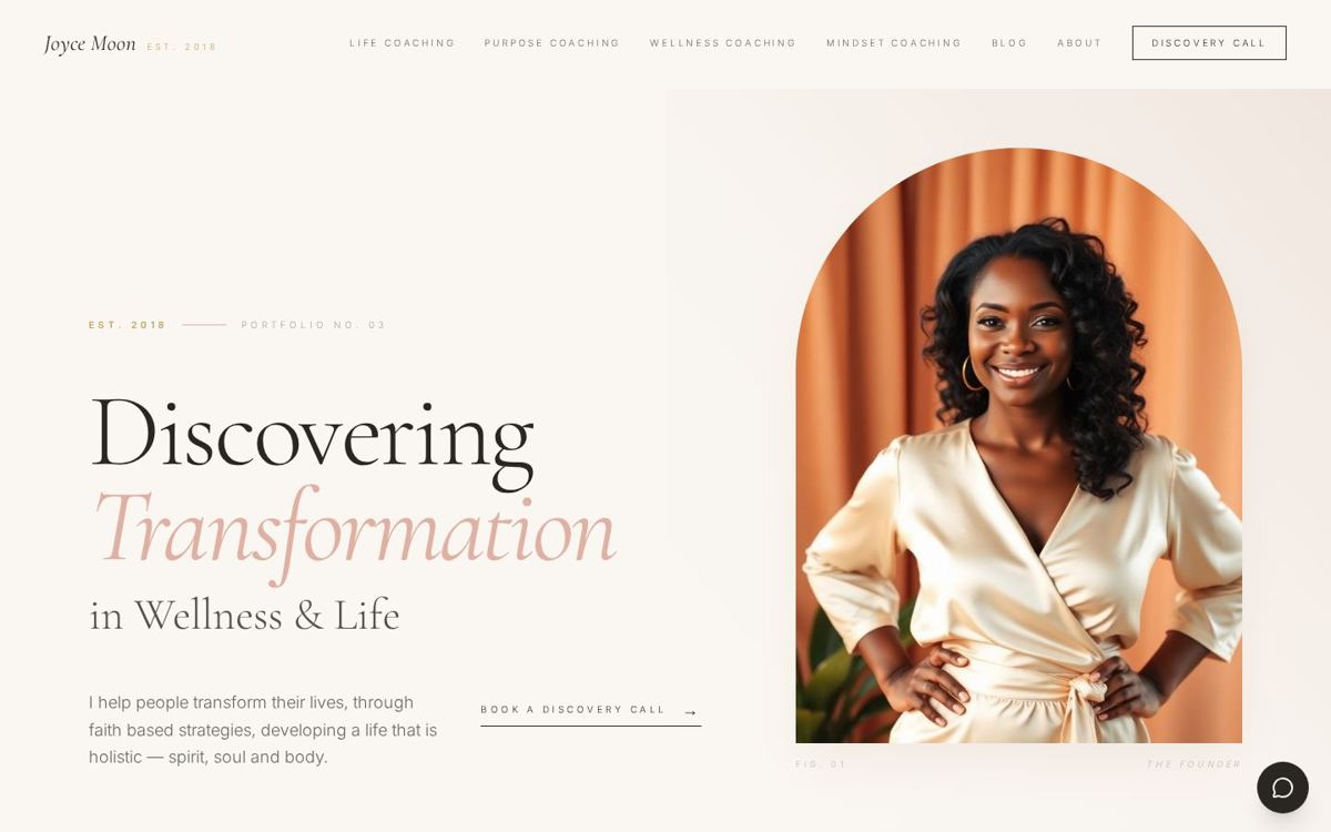 Joyce Moon website built by ARKTEKT