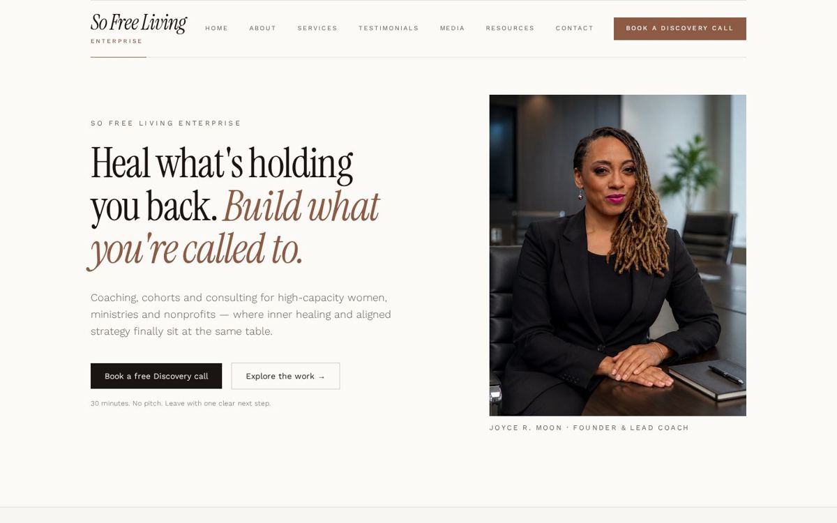 So Free Living website built by ARKTEKT
